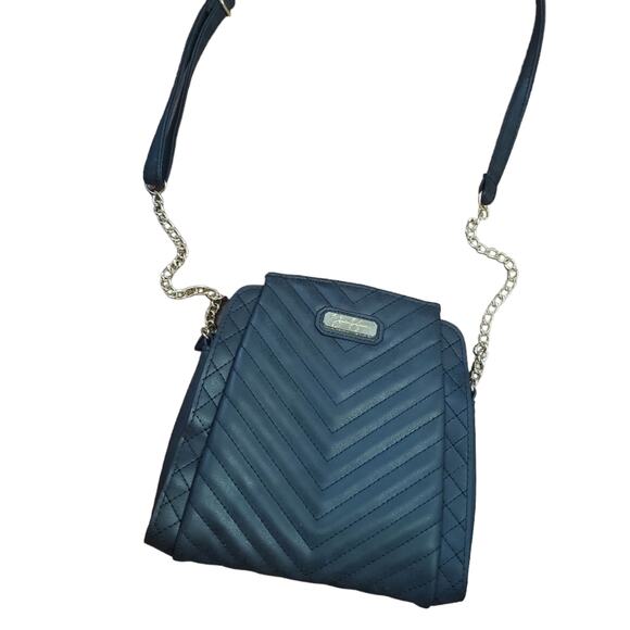 Jessica Simpson Black Quilted Crossbody Purse with Gold Chain Hardware Bag - Picture 6 of 13